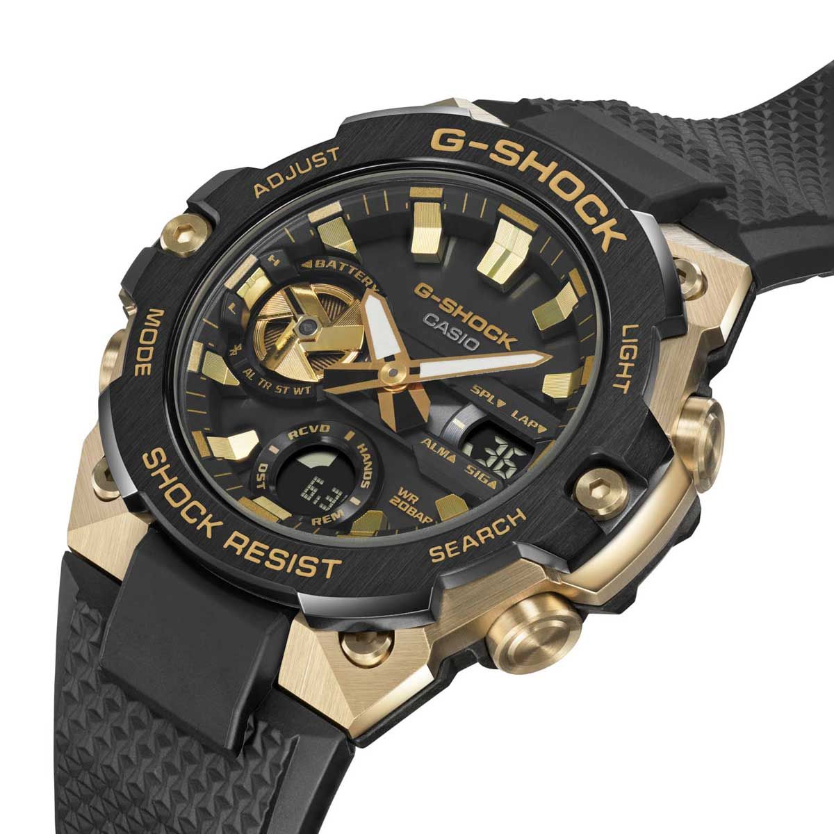 Zegarek męski Casio G-SHOCK G-STEEL BLUETOOTH SYNC GST-B400GB-1A9ER na pasku czarnym, czarna tarcza, WR200 - zdjęcie 4 Zegarek męski Casio G-SHOCK G-STEEL BLUETOOTH SYNC GST-B400GB-1A9ER na pasku czarnym, czarna tarcza, WR200 - zdjęcie 4