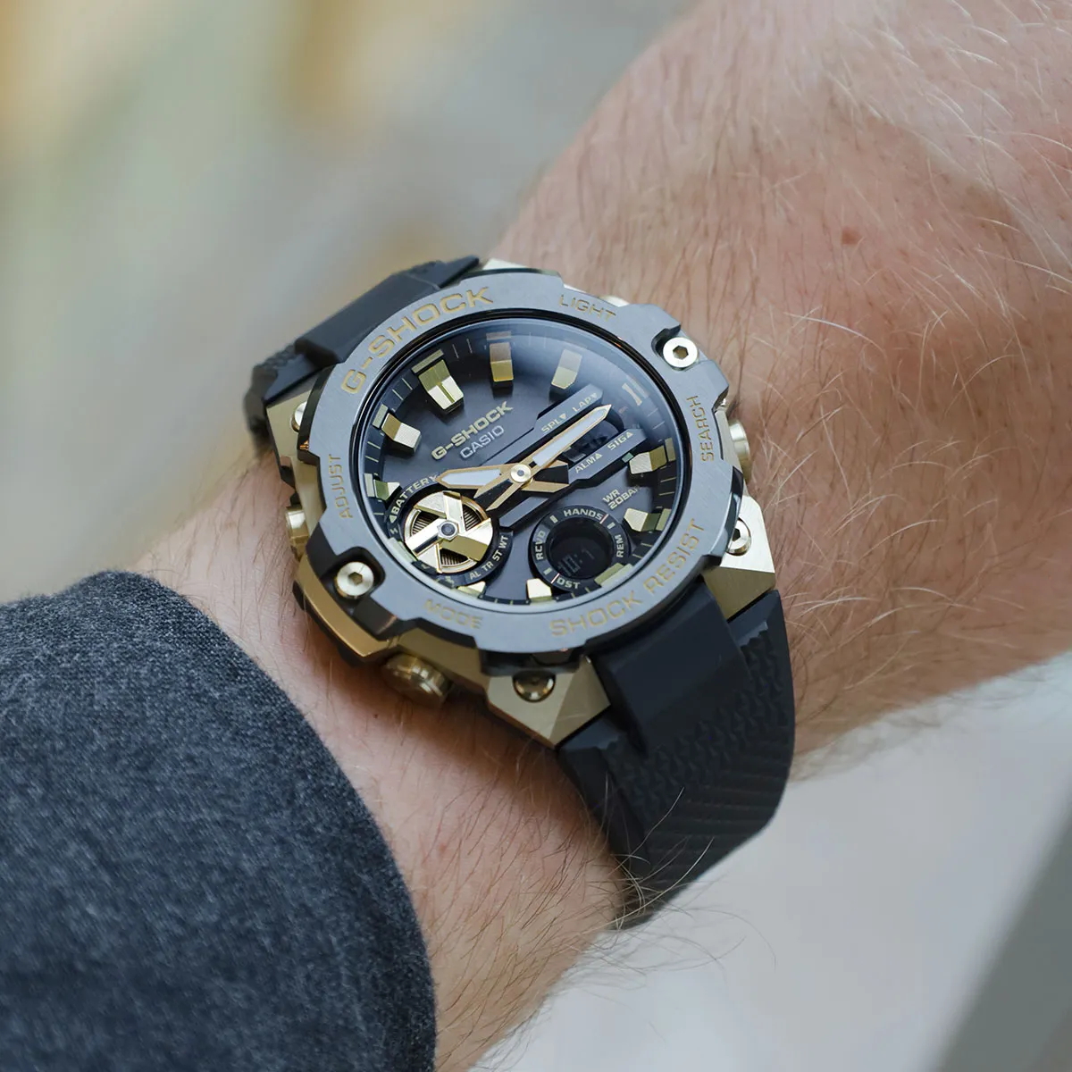 Zegarek męski Casio G-SHOCK G-STEEL BLUETOOTH SYNC GST-B400GB-1A9ER na pasku czarnym, czarna tarcza, WR200 - zdjęcie 2 Zegarek męski Casio G-SHOCK G-STEEL BLUETOOTH SYNC GST-B400GB-1A9ER na pasku czarnym, czarna tarcza, WR200 - zdjęcie 2