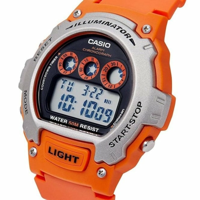 Zegarek męski Pomarańczowy Casio W-214H-4AVEF