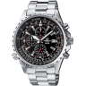 Zegarek męski Casio Edifice EF-527D-1AVEF na srebrnej bransolecie, czarna tarcza