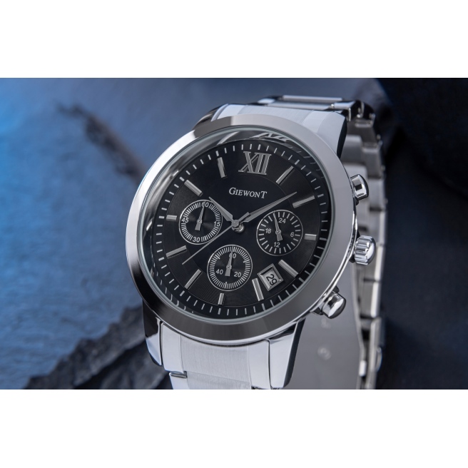 Zegarek Męski GIEWONT GW6480-1 Chronograf - Czarna tarcza