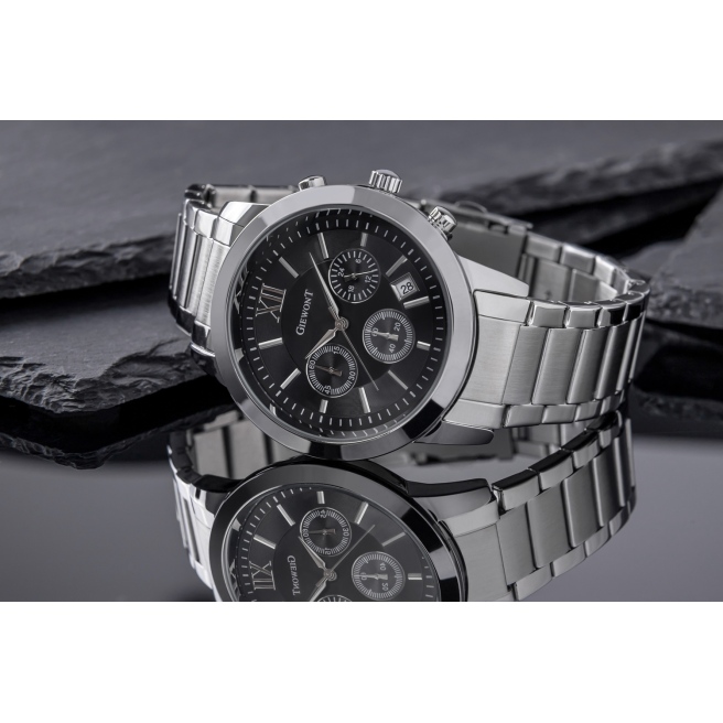 Zegarek Męski GIEWONT GW6480-1 Chronograf - Czarna tarcza