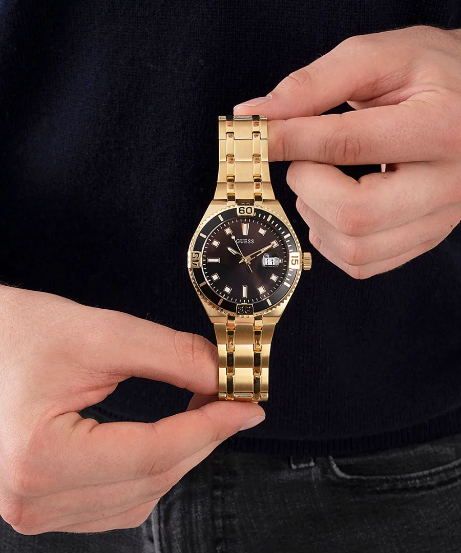 Zegarek męski Złoty GUESS Premier GW0330G2 Zegarek męski Złoty GUESS Premier GW0330G2