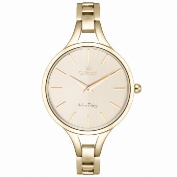 Zegarek damski G.Rossi 11851B-4D1 na bransolecie złotej, złota tarcza